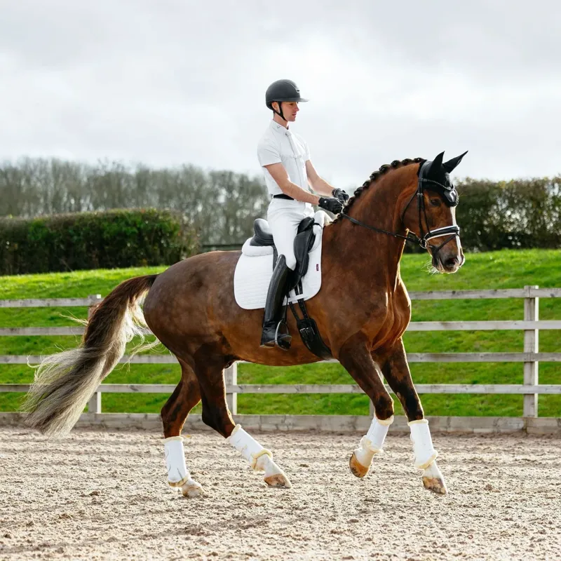 LeMieux Suede Dressage Saddle Pad - White-3