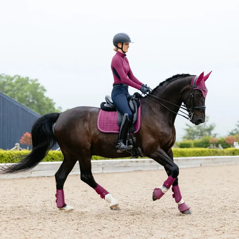 LeMieux Suede Dressage Saddle Pad - Blackberry-1