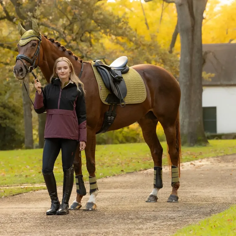 LeMieux Suede Dressage Saddle Pad - Gooseberry-2