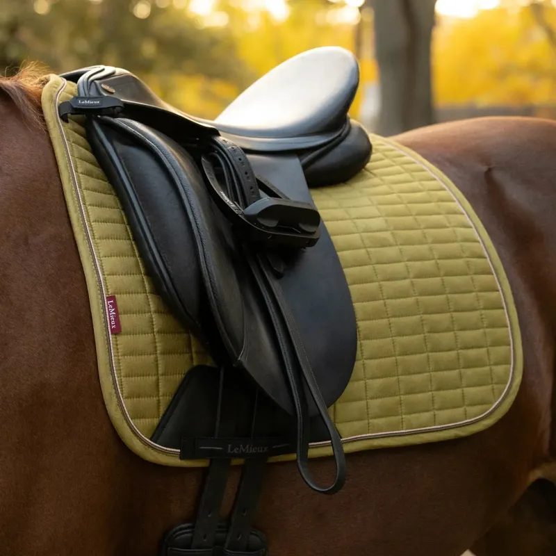 LeMieux Suede Dressage Saddle Pad - Gooseberry-3