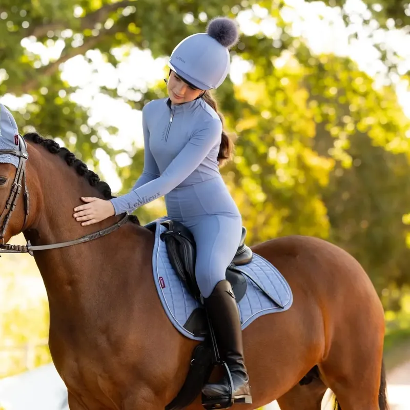 LeMieux Suede GP Saddle Pad - Powder Blue-1