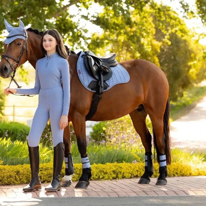 LeMieux Suede GP Saddle Pad - Powder Blue-3