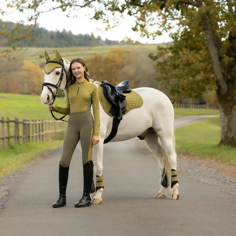 LeMieux Suede GP Saddle Pad - Gooseberry-4