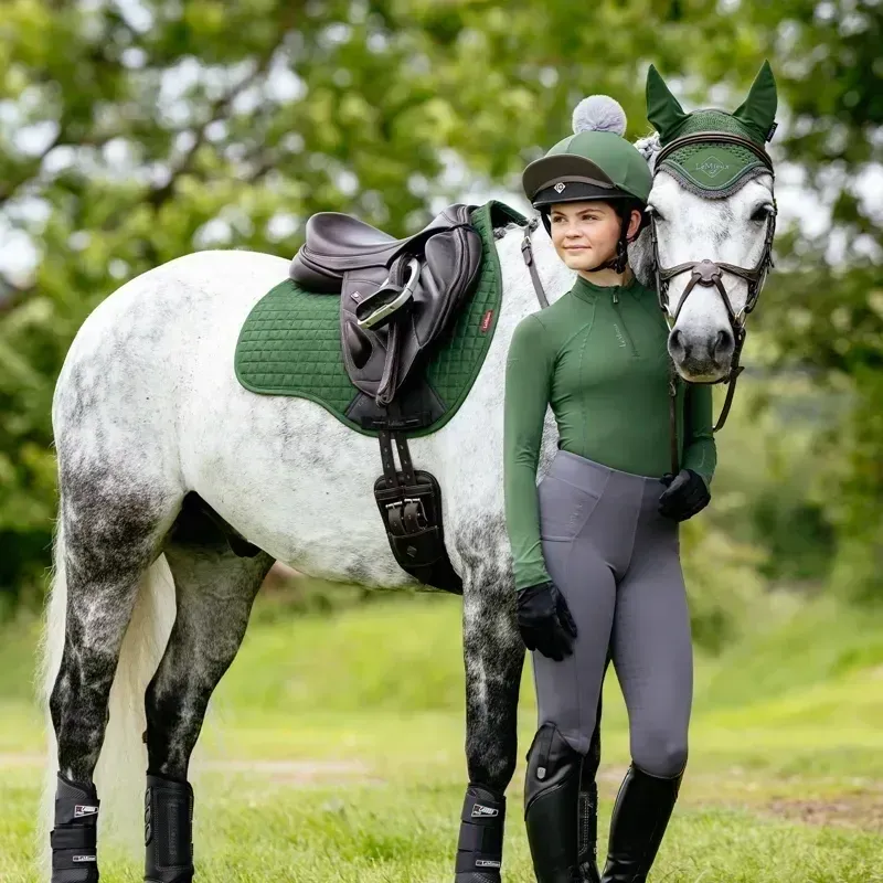 LeMieux Suede GP Saddle Pad - Hunter Green-2