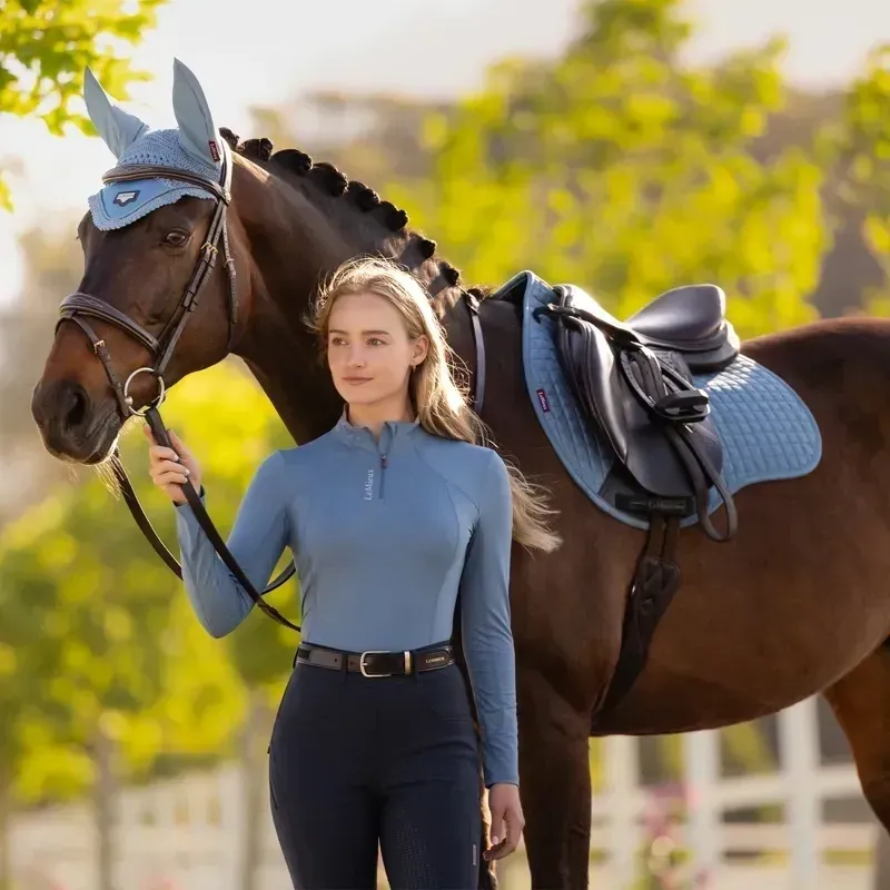 LeMieux Suede GP Saddle Pad - Ice Blue-2