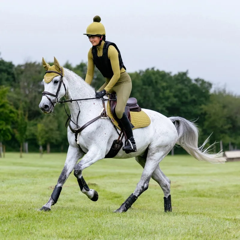 LeMieux Suede Close Contact Saddle Pad - Gooseberry-1