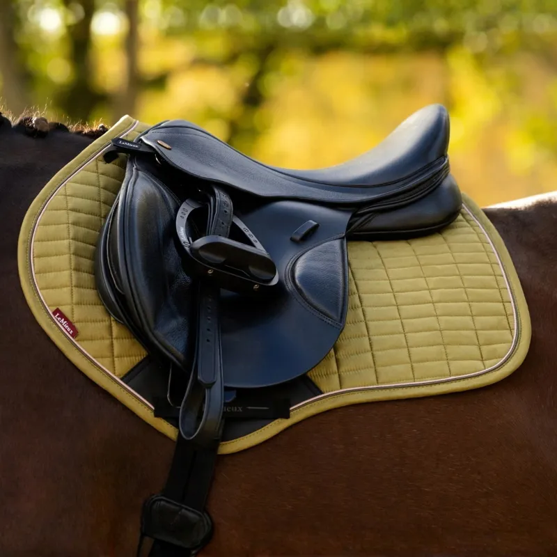 LeMieux Suede Close Contact Saddle Pad - Gooseberry-7