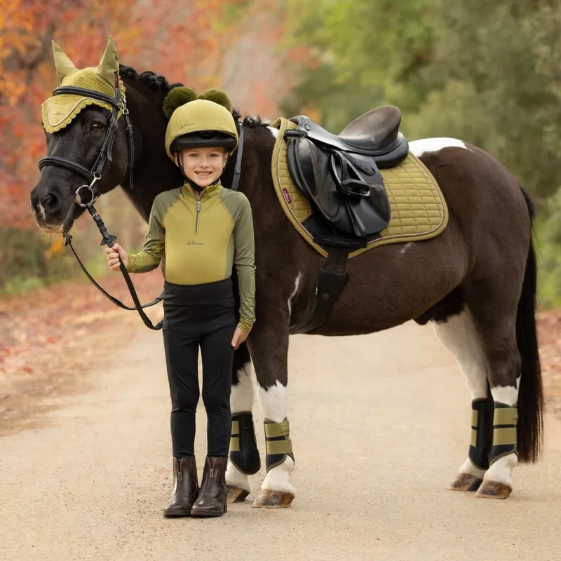 LeMieux Suede Close Contact Saddle Pad - Gooseberry-6