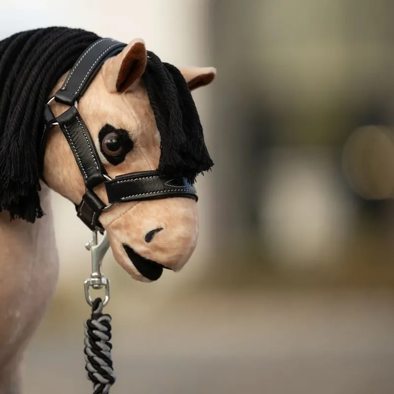 LeMieux Mini Toy Pony Leather Halter and Lead Rope - Black-1