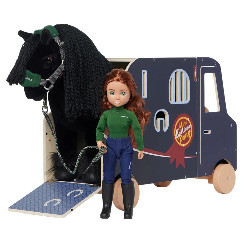 LeMieux Mini Toy Pony Wooden Horse Truck - Navy-4