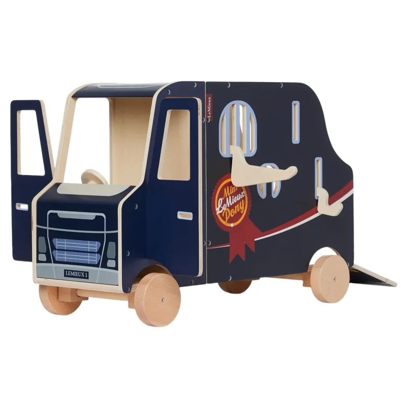 LeMieux Mini Toy Pony Wooden Horse Truck - Navy-2