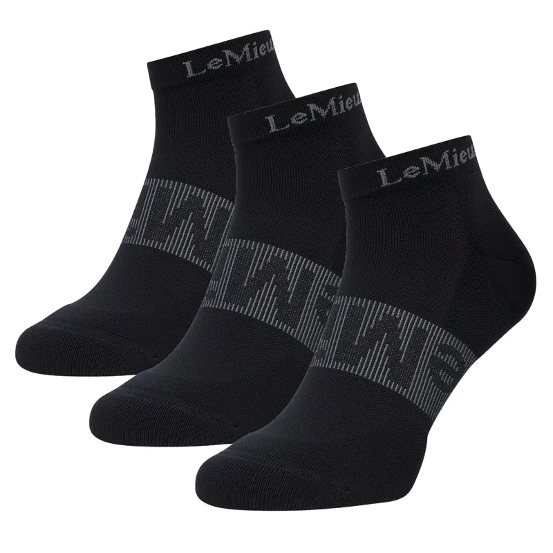 LeMieux Ankle Socks 3 Pack - Black
