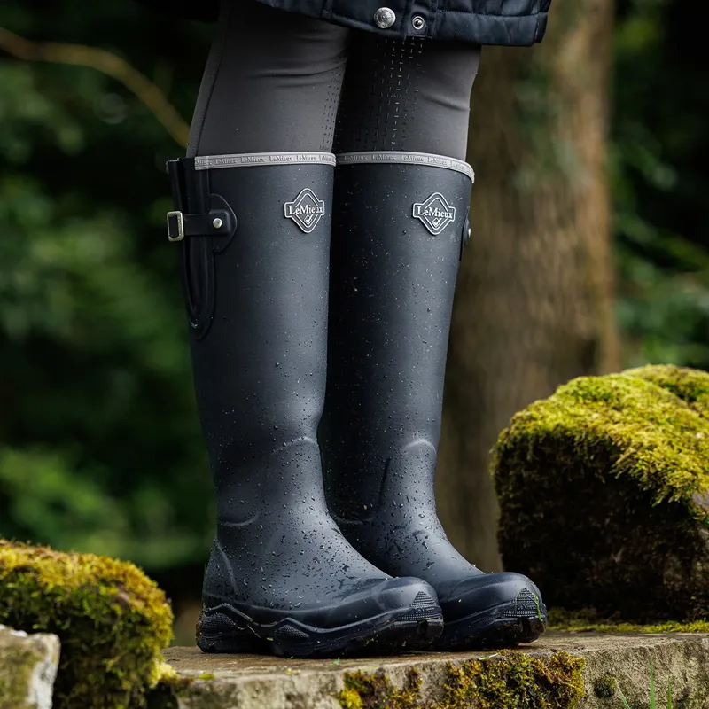 LeMieux Ultra Stride Women's Neoprene Lined Rain Boots - Navy-1