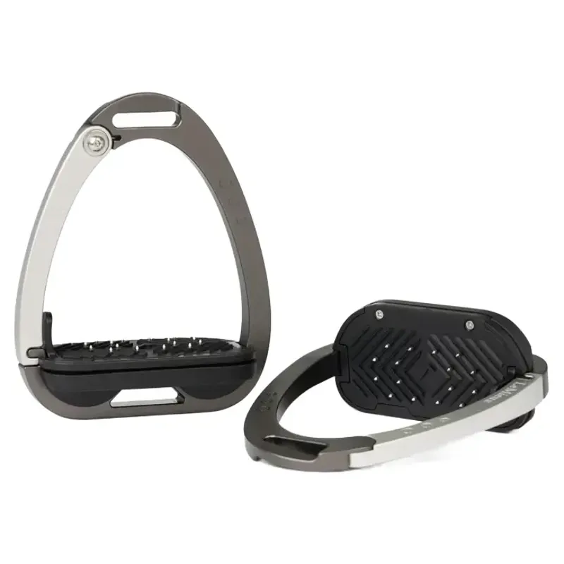 LeMieux Vector Control Flat Safety Stirrups - Carbon/Silver