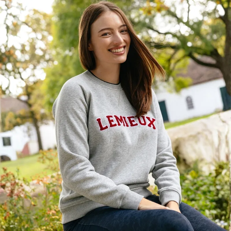 LeMieux Vida Varsity Crew Neck Women's Sweatshirt - Gray Marl-6