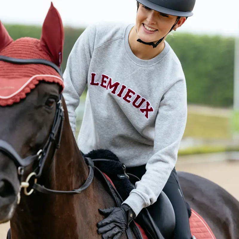 LeMieux Vida Varsity Crew Neck Women's Sweatshirt - Gray Marl-3