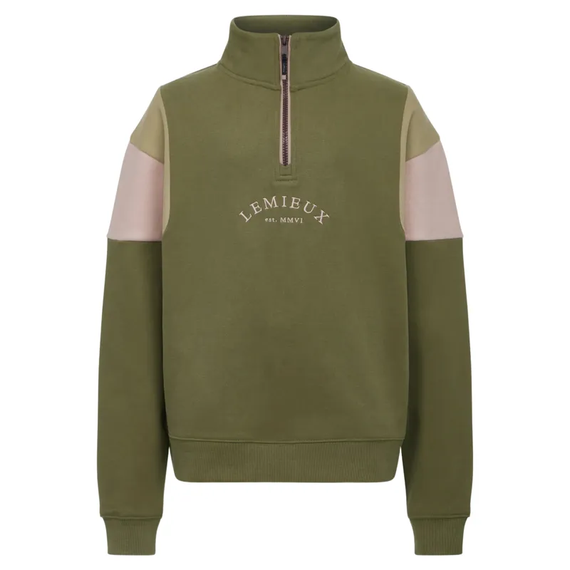 LeMieux Young Rider Viola 1/4 Zip Sweatshirt - Willow Green-1