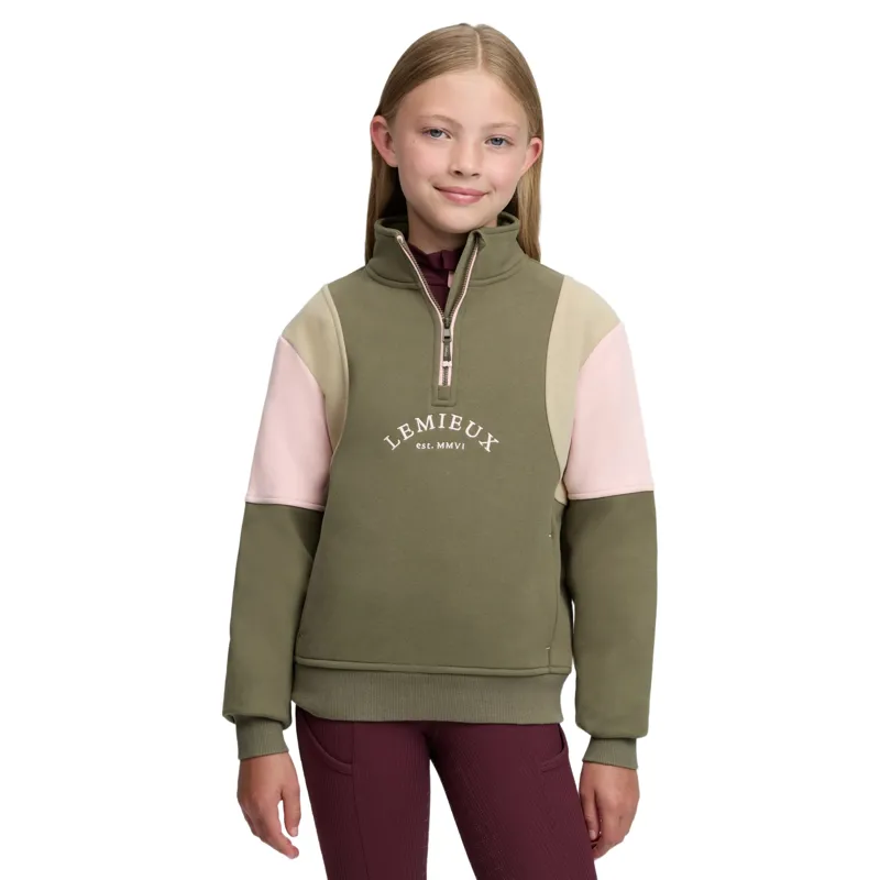 LeMieux Young Rider Viola 1/4 Zip Sweatshirt - Willow Green