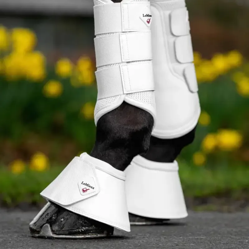 LeMieux WrapAround Leather Bell Boots - White-1
