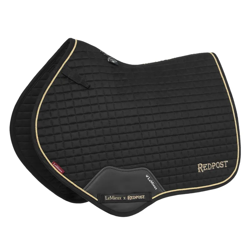 LeMieux x Redpost Suede Close Contact Saddle Pad - Black/Gold