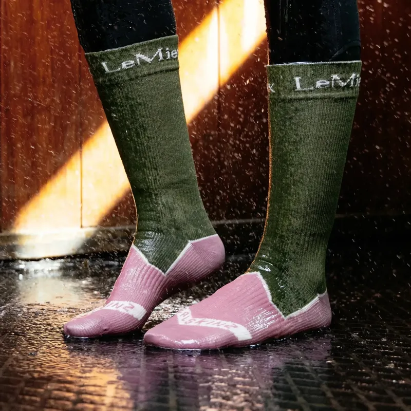 LeMieux x Sealskinz Anti-Blister Waterproof Riding Socks - Olive-1
