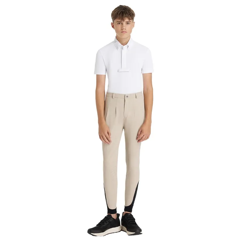 LeMieux Classique Young Boys Competition Knee Grip Breeches - Beige-2