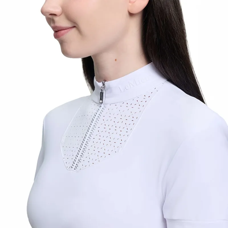 LeMieux Brilliance Livvy Short Sleeve Show Shirt - White-3
