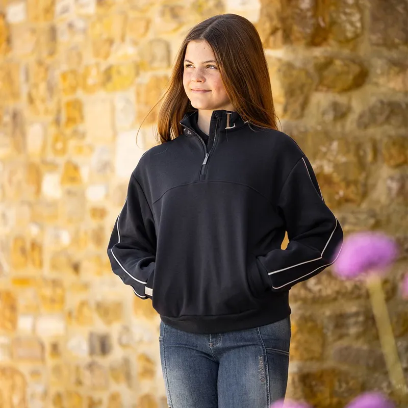 LeMieux Young Rider Kate Quarter Zip Junior Sweatshirt - Navy-6