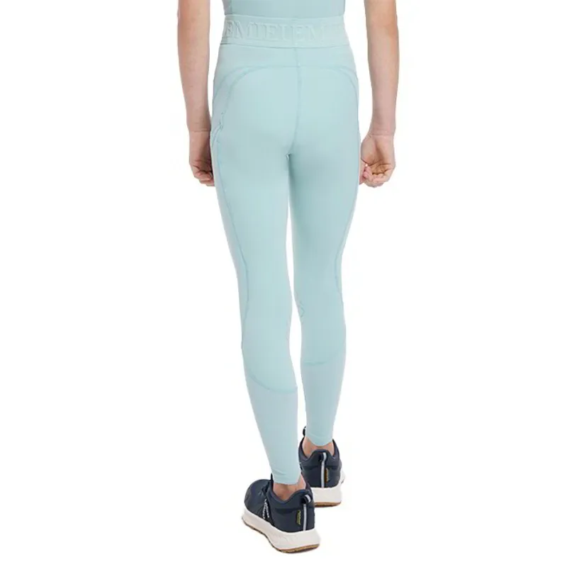 LeMieux Young Rider Lizzie Mesh Knee Grip Junior Riding Tights - Aqua-3