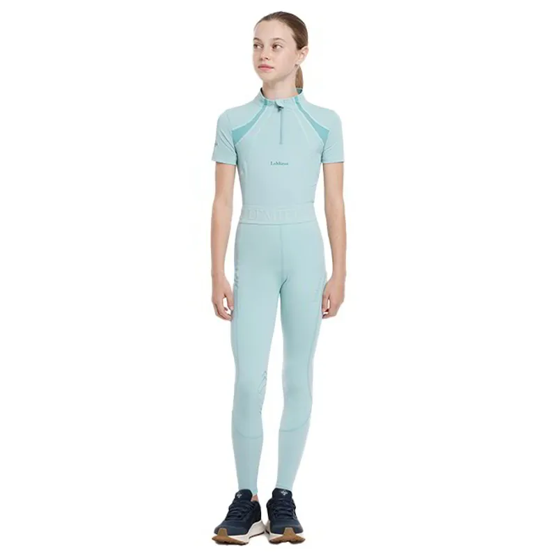 LeMieux Young Rider Lizzie Mesh Knee Grip Junior Riding Tights - Aqua-4