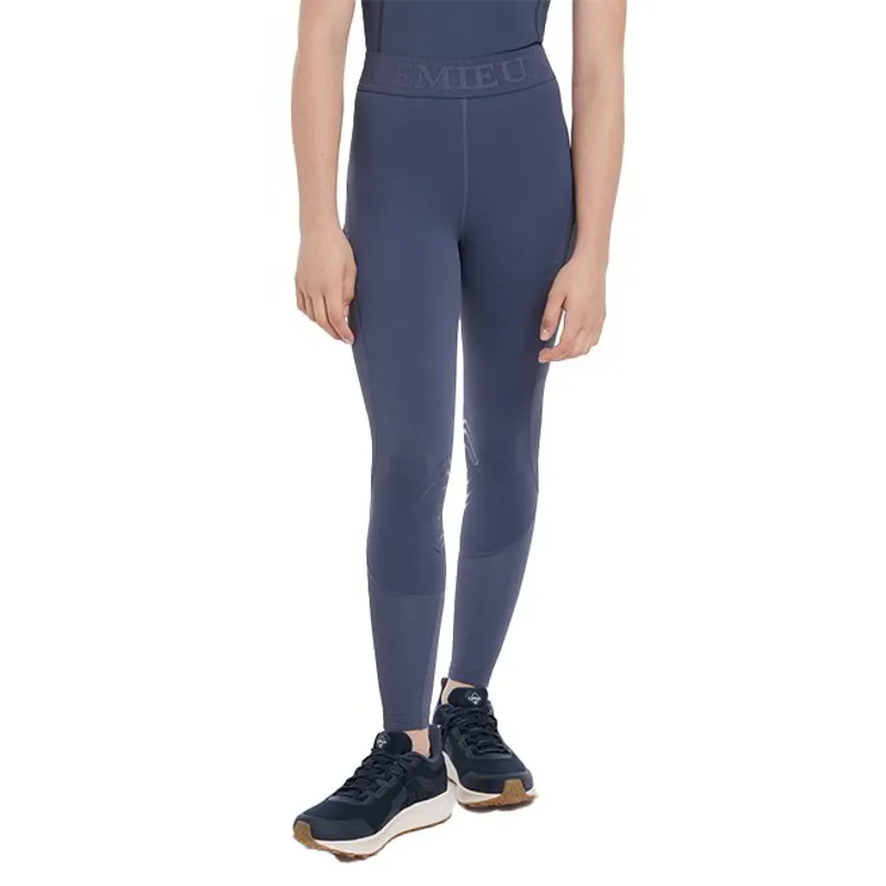 LeMieux Lizzie Mesh Knee Grip Junior Riding Tights - Dusk Blue-1