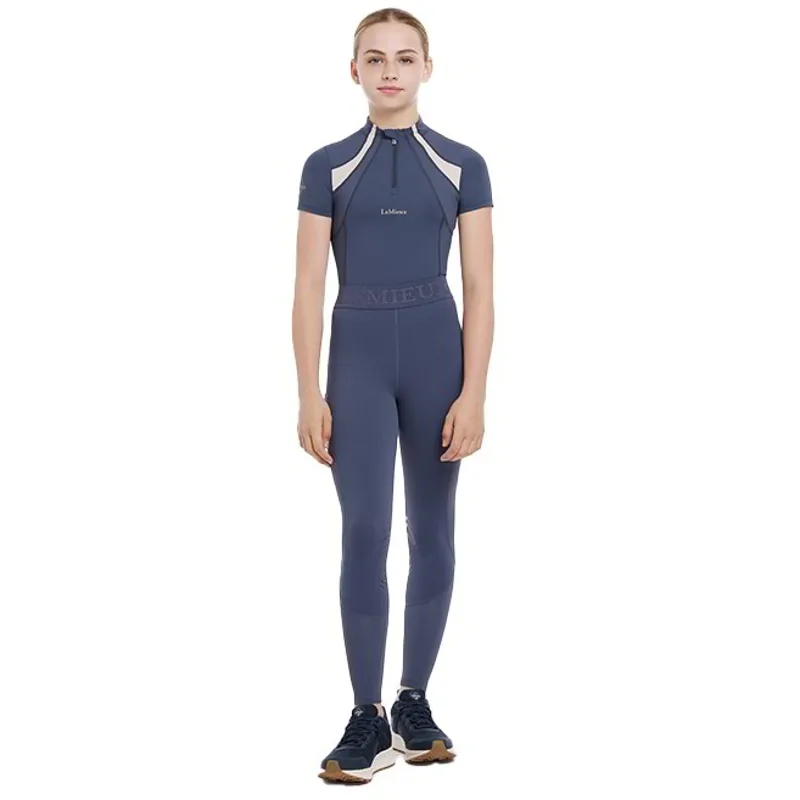 LeMieux Lizzie Mesh Knee Grip Junior Riding Tights - Dusk Blue-4
