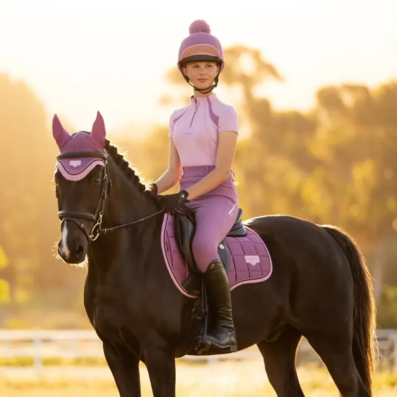 LeMieux Young Rider Mia Mesh Junior Short Sleeve Base Layer - Fondant-7