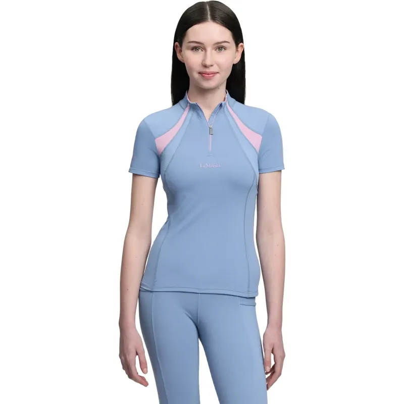 LeMieux Young Rider Mia Mesh Short Sleeve Base Layer - Powder Blue