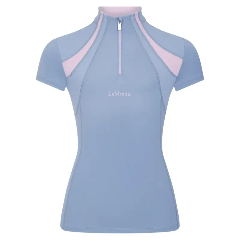 LeMieux Young Rider Mia Mesh Short Sleeve Base Layer - Powder Blue-2