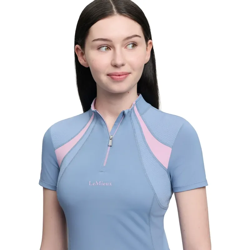 LeMieux Young Rider Mia Mesh Short Sleeve Base Layer - Powder Blue-4