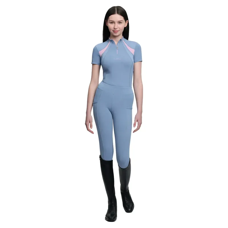 LeMieux Young Rider Mia Mesh Short Sleeve Base Layer - Powder Blue-5