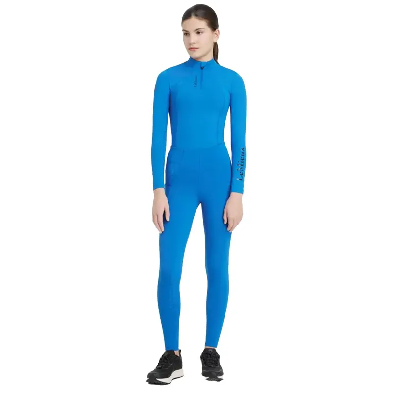 LeMieux Young Rider Orla Full Grip Jr Riding Tights - Benetton Blue-2