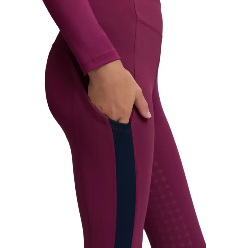 LeMieux Young Rider Orla Full Grip Riding Tights - Blackberry-4
