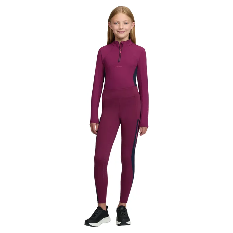 LeMieux Young Rider Orla Full Grip Riding Tights - Blackberry-6