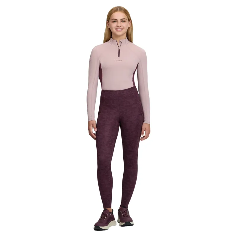 LeMieux Young Rider Orla Full Grip Riding Tights - Port/Bramble-5