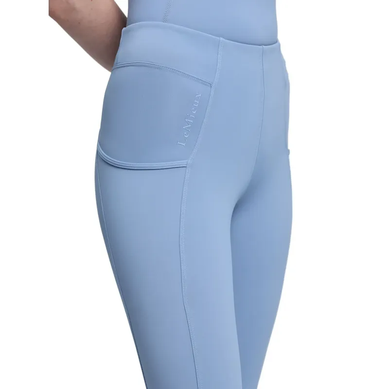 LeMieux Young Rider Orla Full Grip Riding Tights-Powder Blue-4