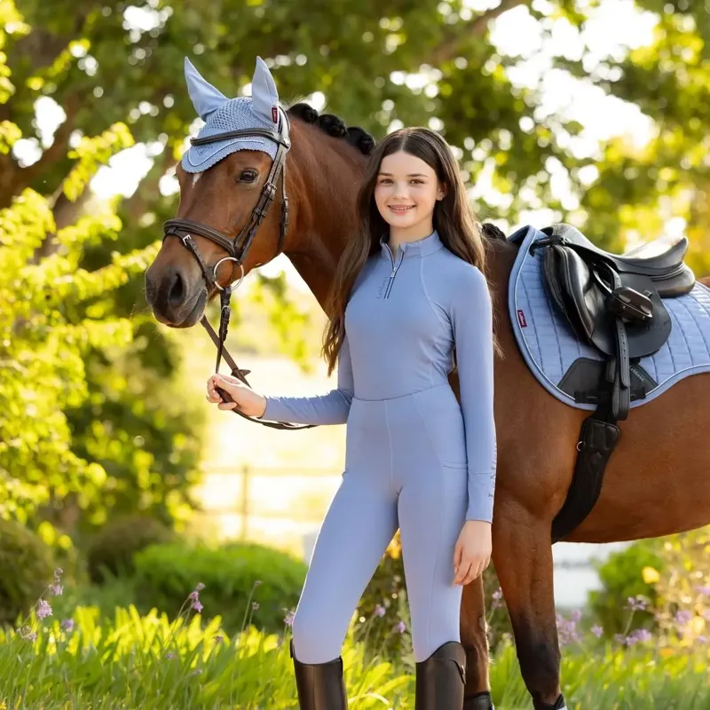 LeMieux Young Rider Orla Full Grip Riding Tights-Powder Blue-6