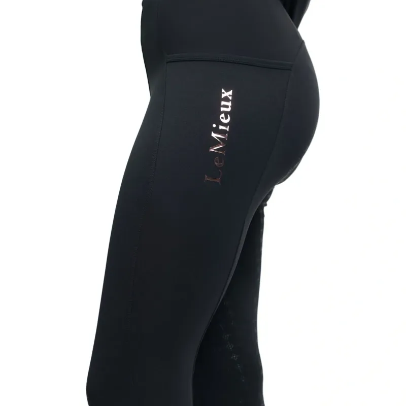 LeMieux Orla Young Rider Sparkle Pull-On Riding Tights - Black-3