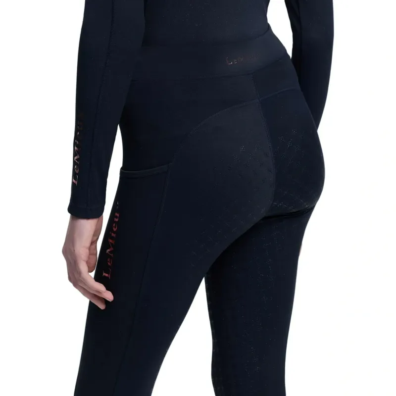 LeMieux Orla Young Rider Sparkle Pull-On Riding Tights - Navy-2