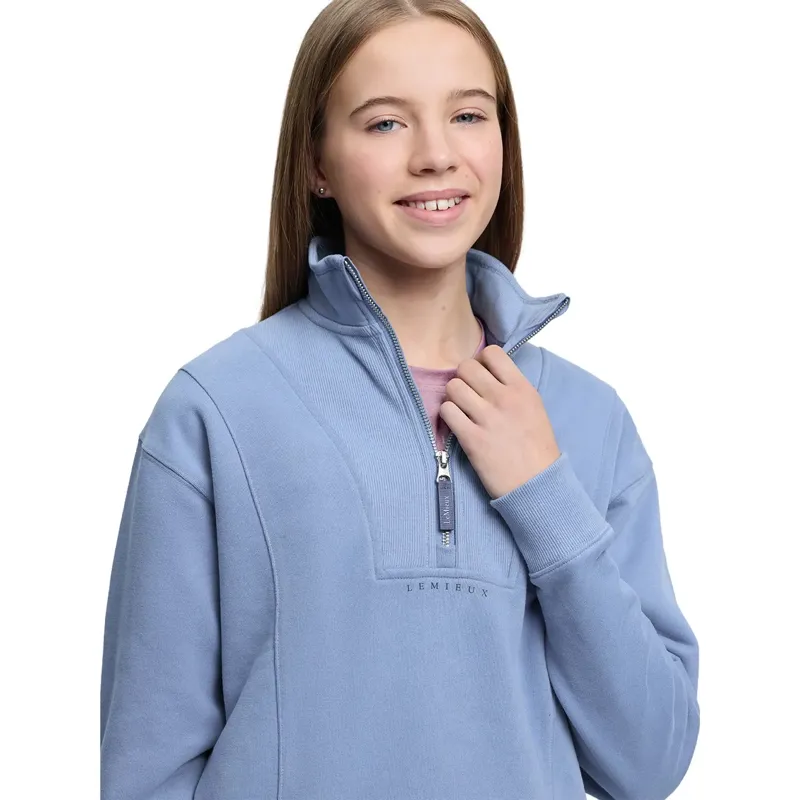 LeMieux Young Rider Vianne Quarter Zip Sweatshirt - Powder Blue-3