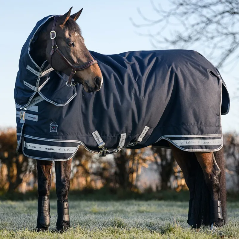 LeMieux Arika Storm-Tek 350g Detachable Neck Turnout Blanket - Navy