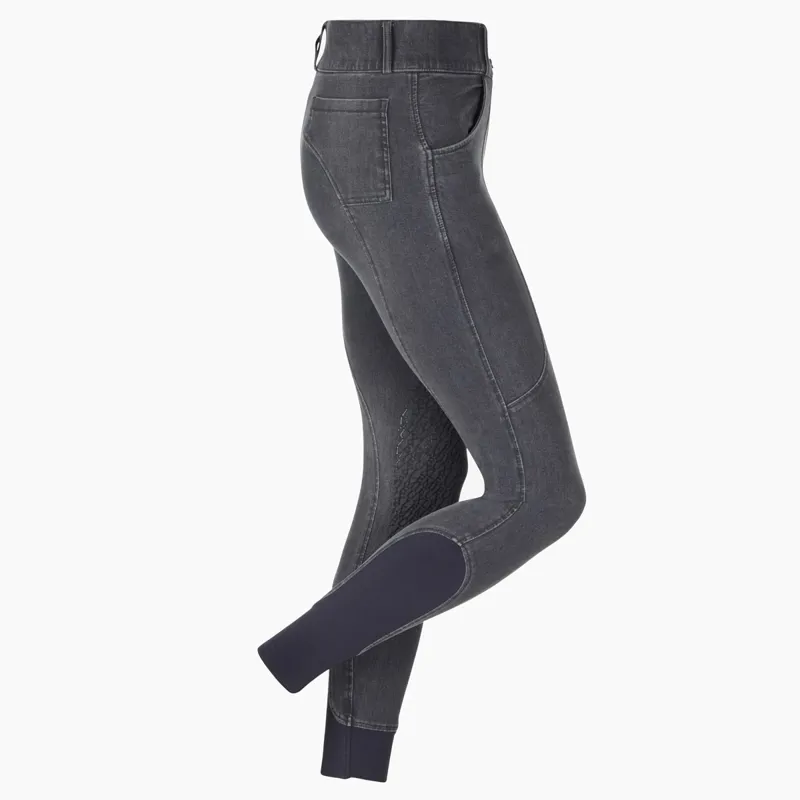 LeMieux Ava Denim Knee Grip Ladies Riding Tights - Grey-1