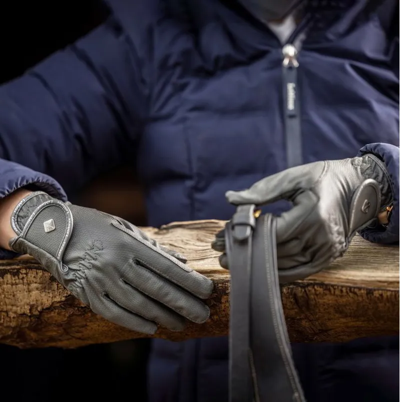 LeMieux Classic Riding Gloves - Gray-1