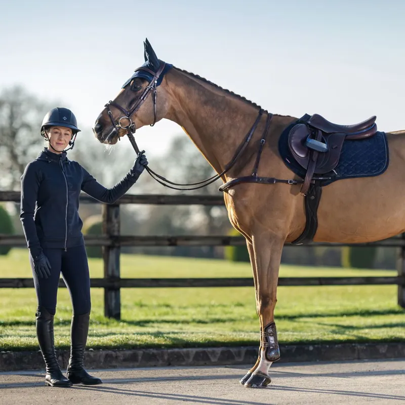 LeMieux Crystal Suede Close Contact Saddle Pad - Navy-1